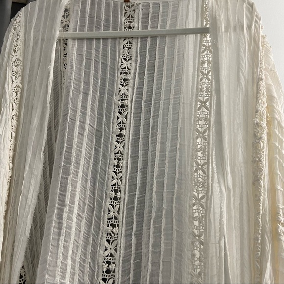 FREE PEOPLE Willow Lace Kimono Ivory Medium - Picture 5 of 7